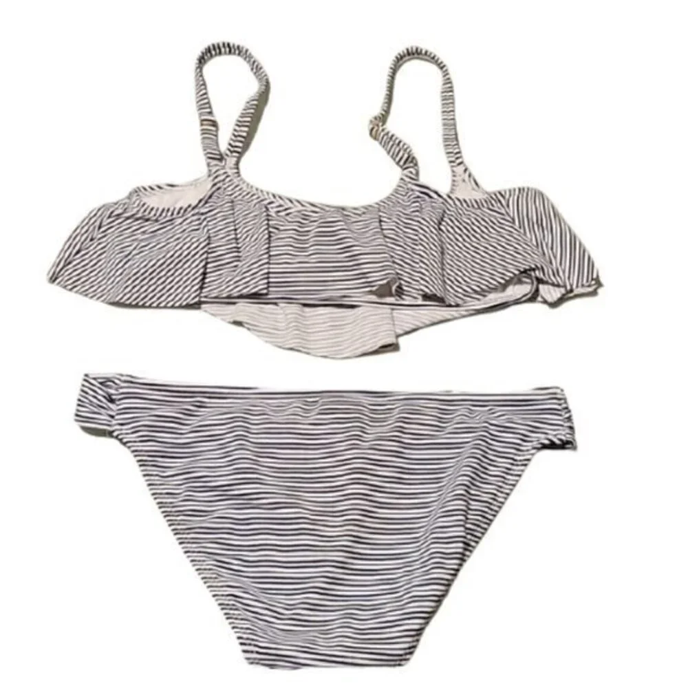 [Xhilaration]Blue Striped Ruffle Top 2 piece -Sz S